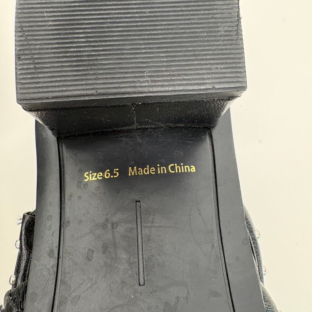 Dolce Vita Studded Black Slip On Square Toe Heeled Sandals - Women's Size 6.5 - Picture 6 of 6